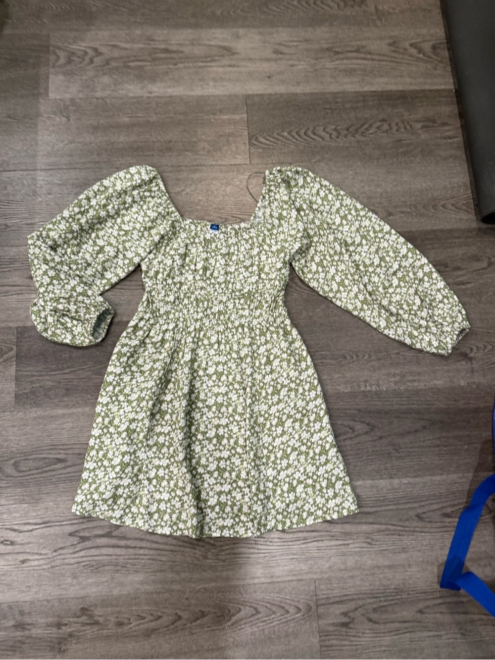 Long sleeve square neck mini babydoll dress
